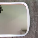 Rectangular mirror, horizontal or vertical, in white lacquered wood, 1970s.