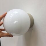 Bauhaus style wall lamp with opaline globe
