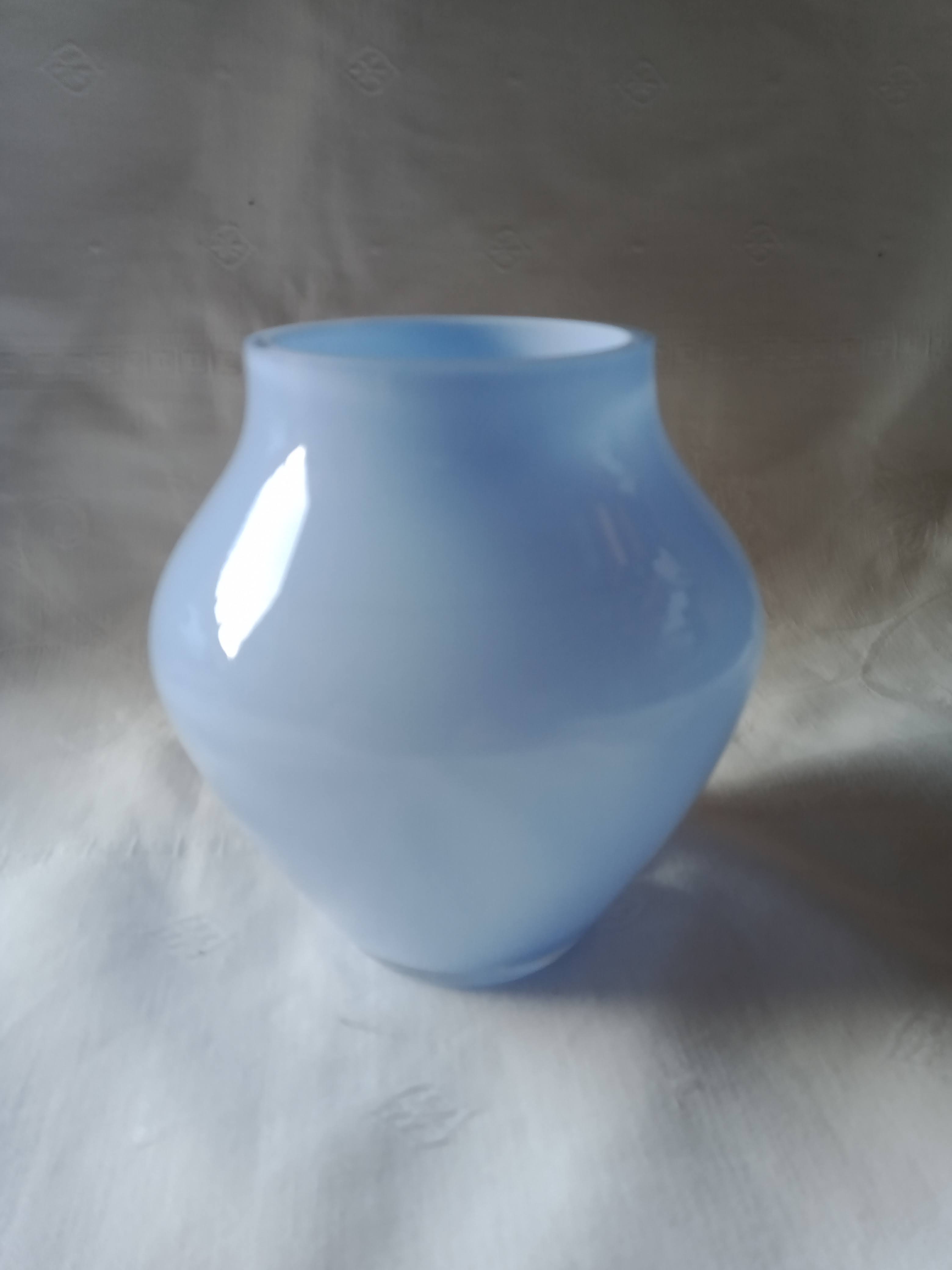 blue opaline vase Villeroy and Bosh
