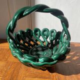 Green ceramic fruit basket - Vallauris style