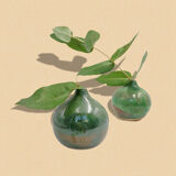 Two handcrafted enamelled ceramic vases