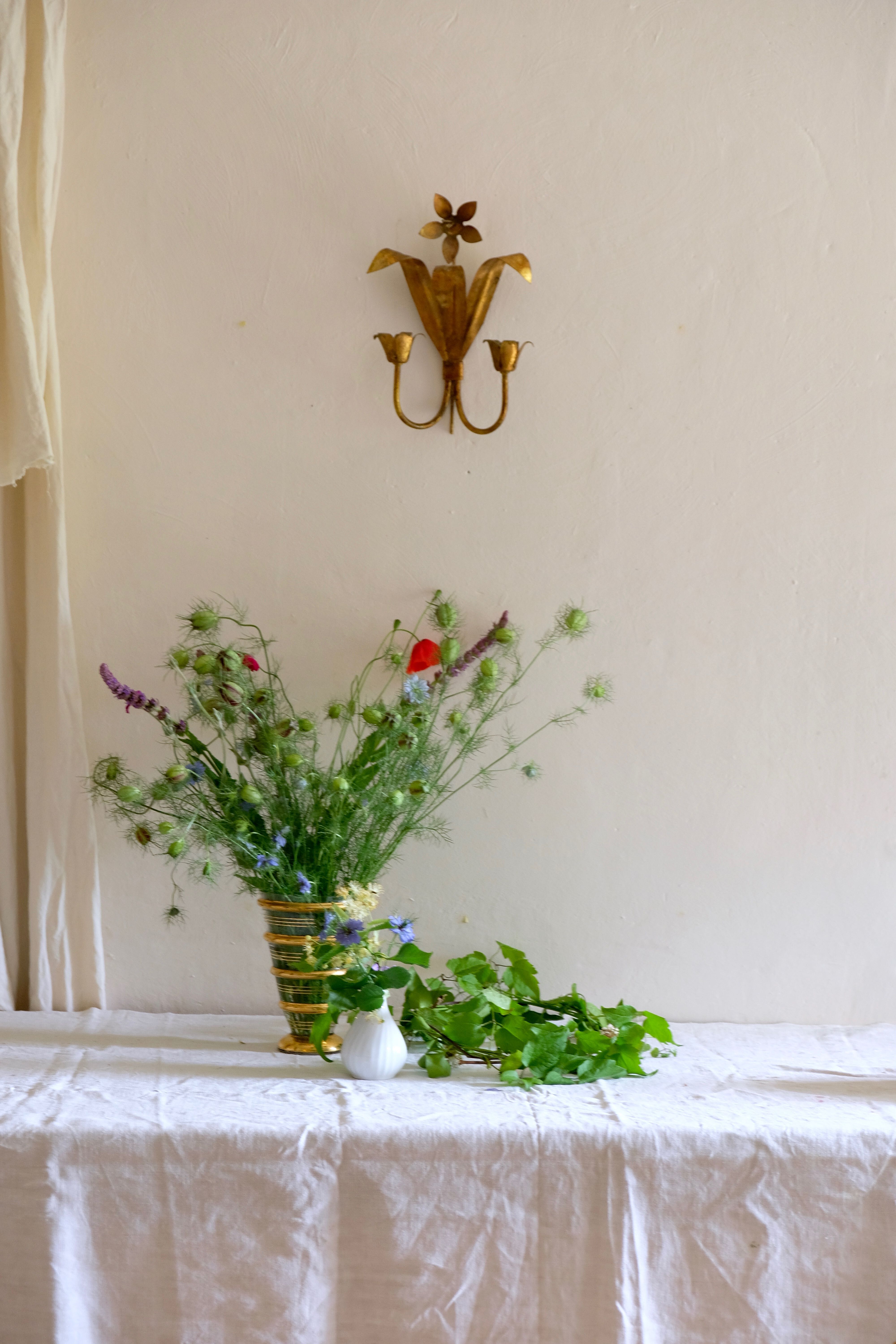 Brass flower applique