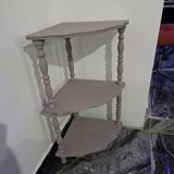 Vintage corner shelf, 3 levels, painted wood.