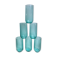 Set of 6 turquoise striped glasses 70s