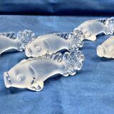 10 Art Deco fish knife holders signed YER