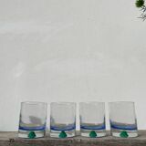 4 Verres à eau ou whisky Luminarc vert et bleu