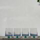 4 Luminarc green and blue water or whisky glasses