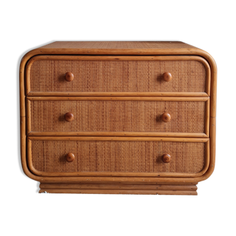 Vintage rattan dresser 60