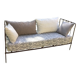 Lit banquette ancien fer forgé avec coussins