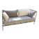 Lit banquette ancien fer forgé avec coussins