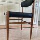 Set of Scandinavian chairs in faux leather and wood from the 1960s.
