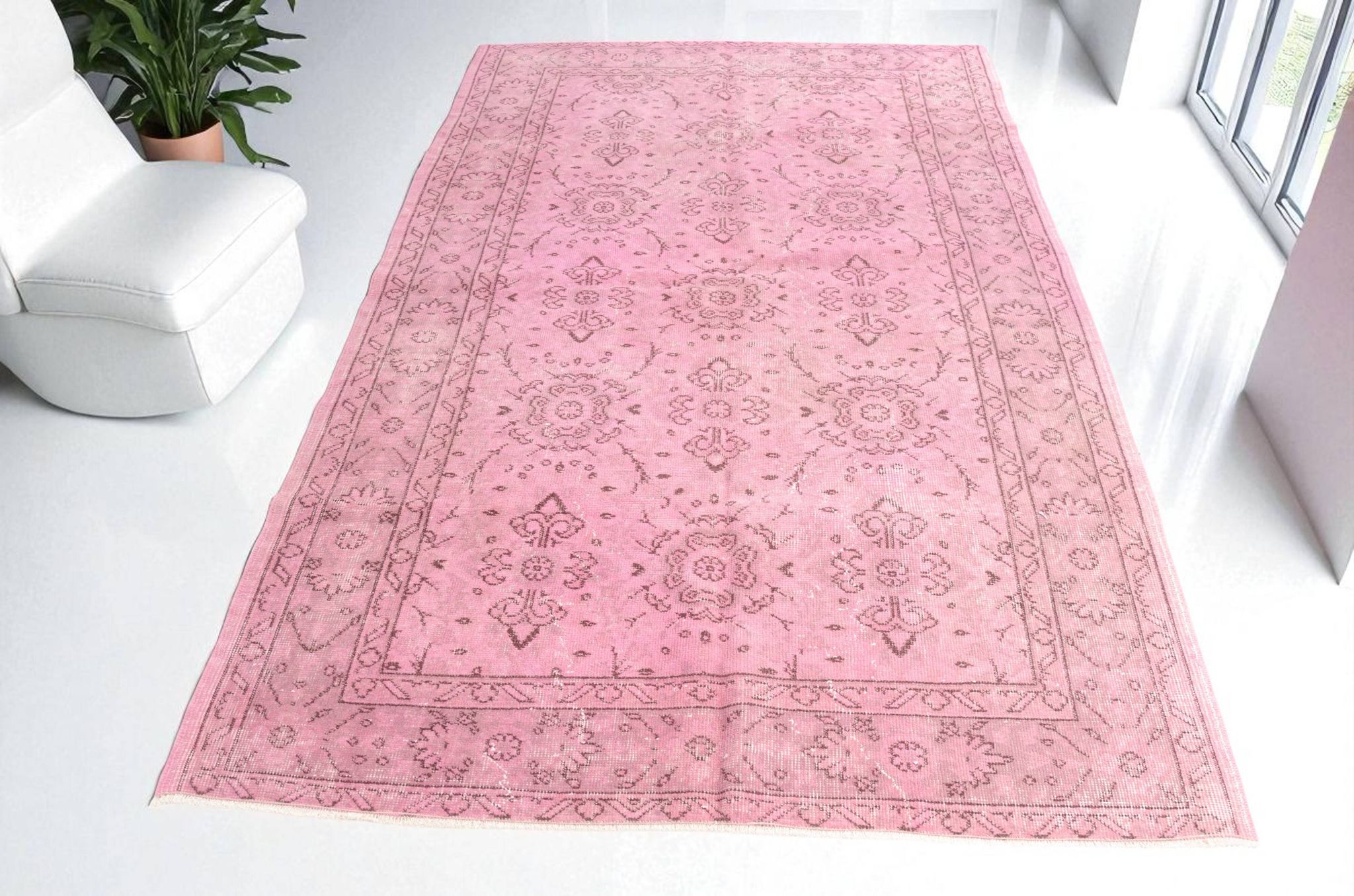 Tapis vintage anatolien rose sku 2536