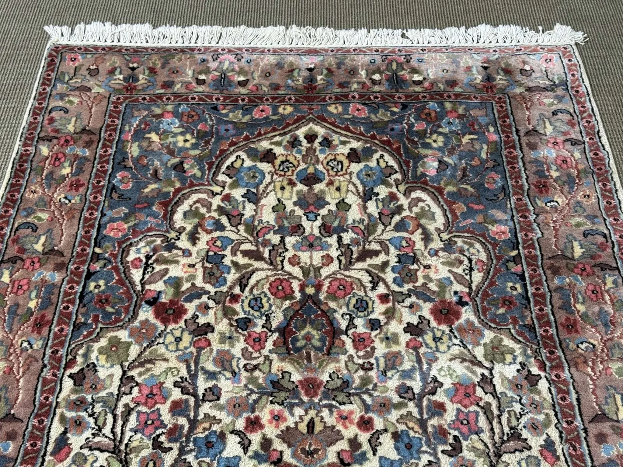 Iranian carpet made of wool and silk, handmade - 1.87m x 1.23m