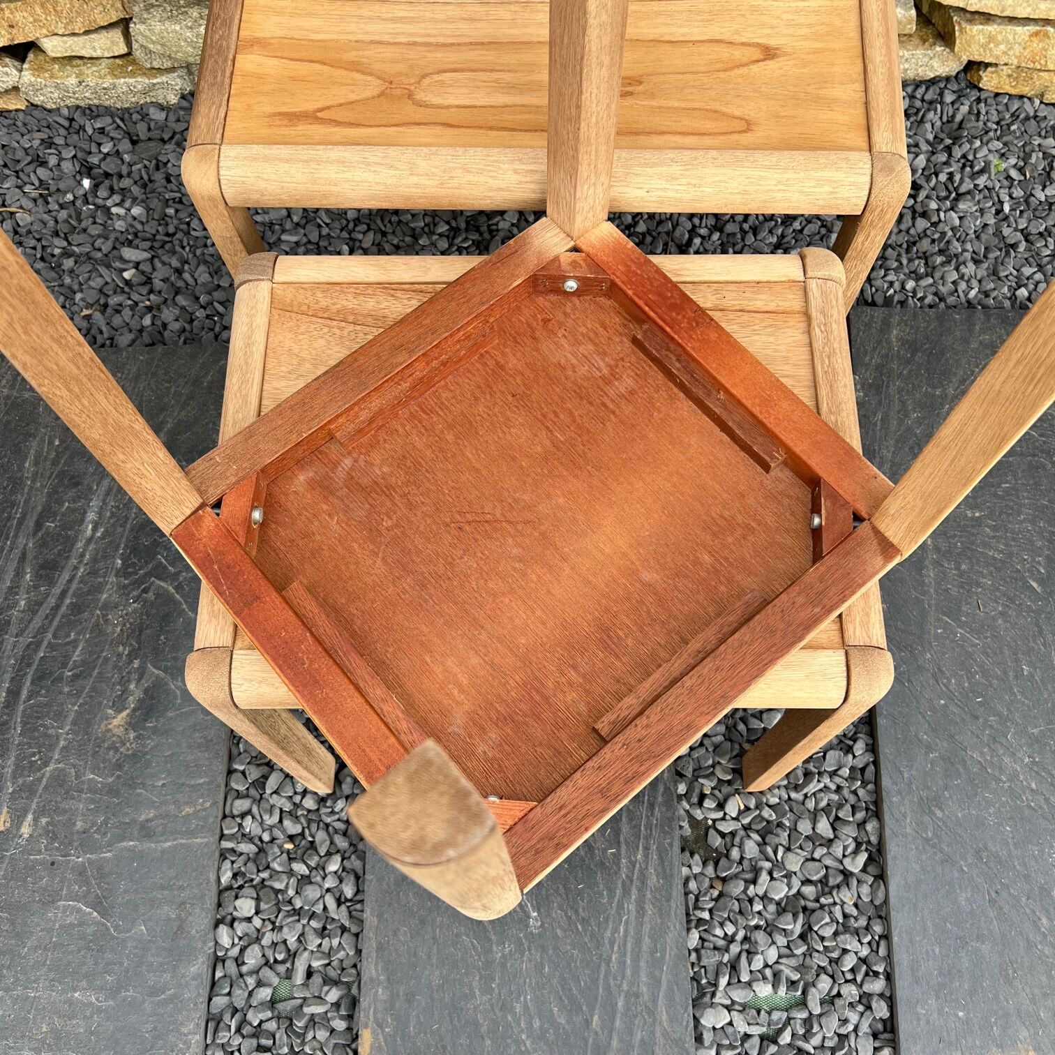3 vintage nesting coffee tables