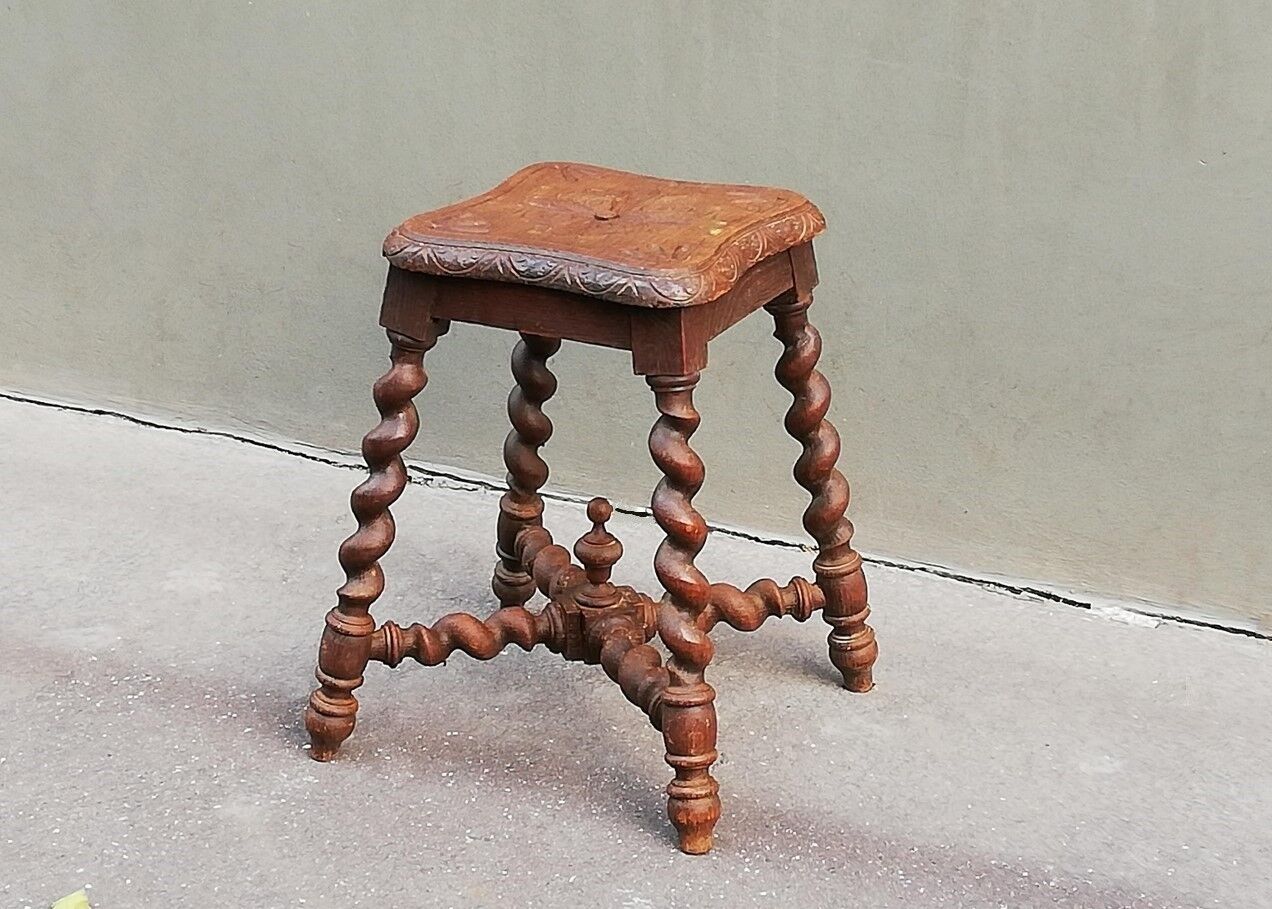 Ancient oak tabouret