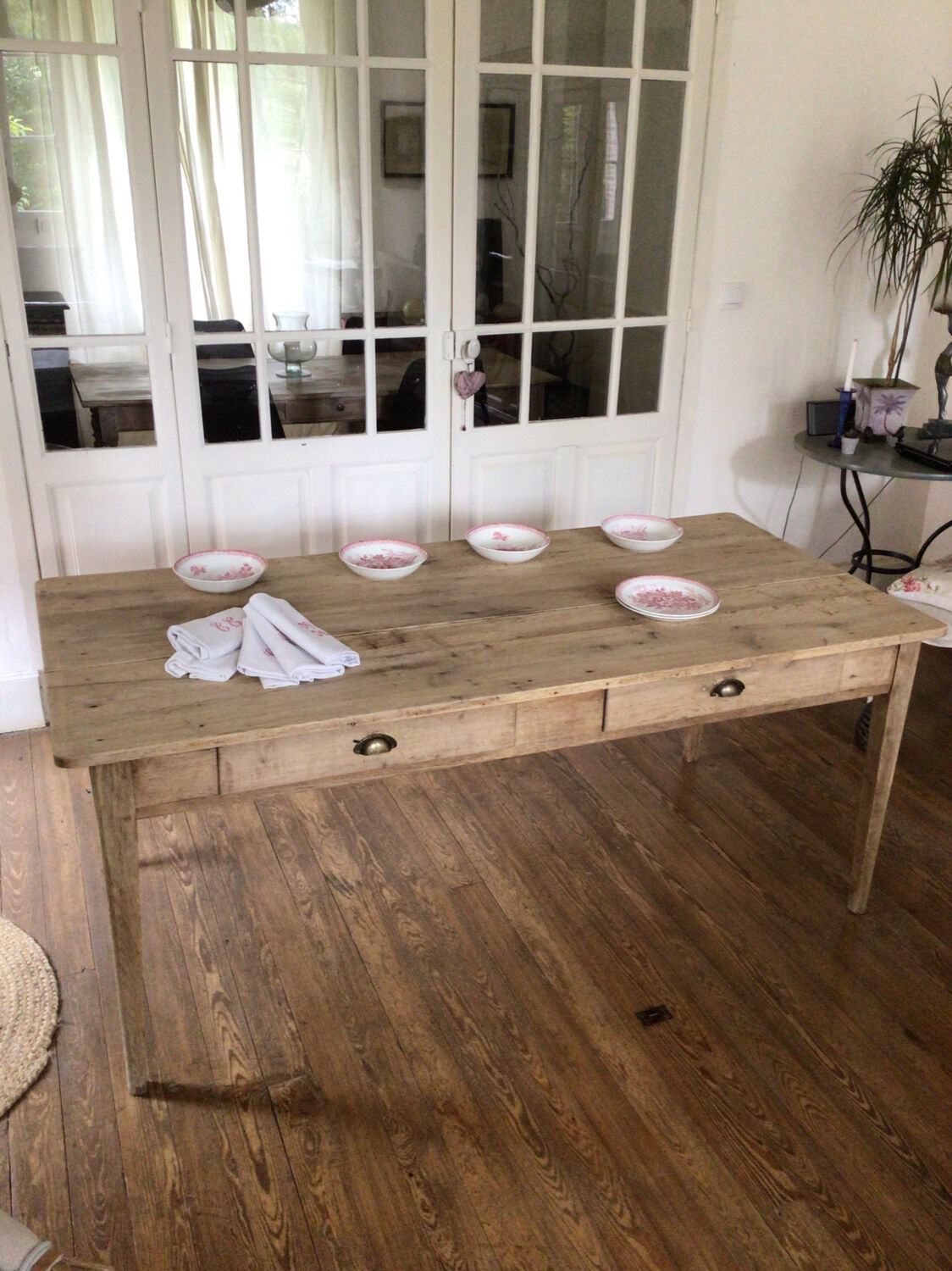 Table de ferme en chêne 1m80