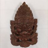 Masque de décoration asiatique en bois sculpté