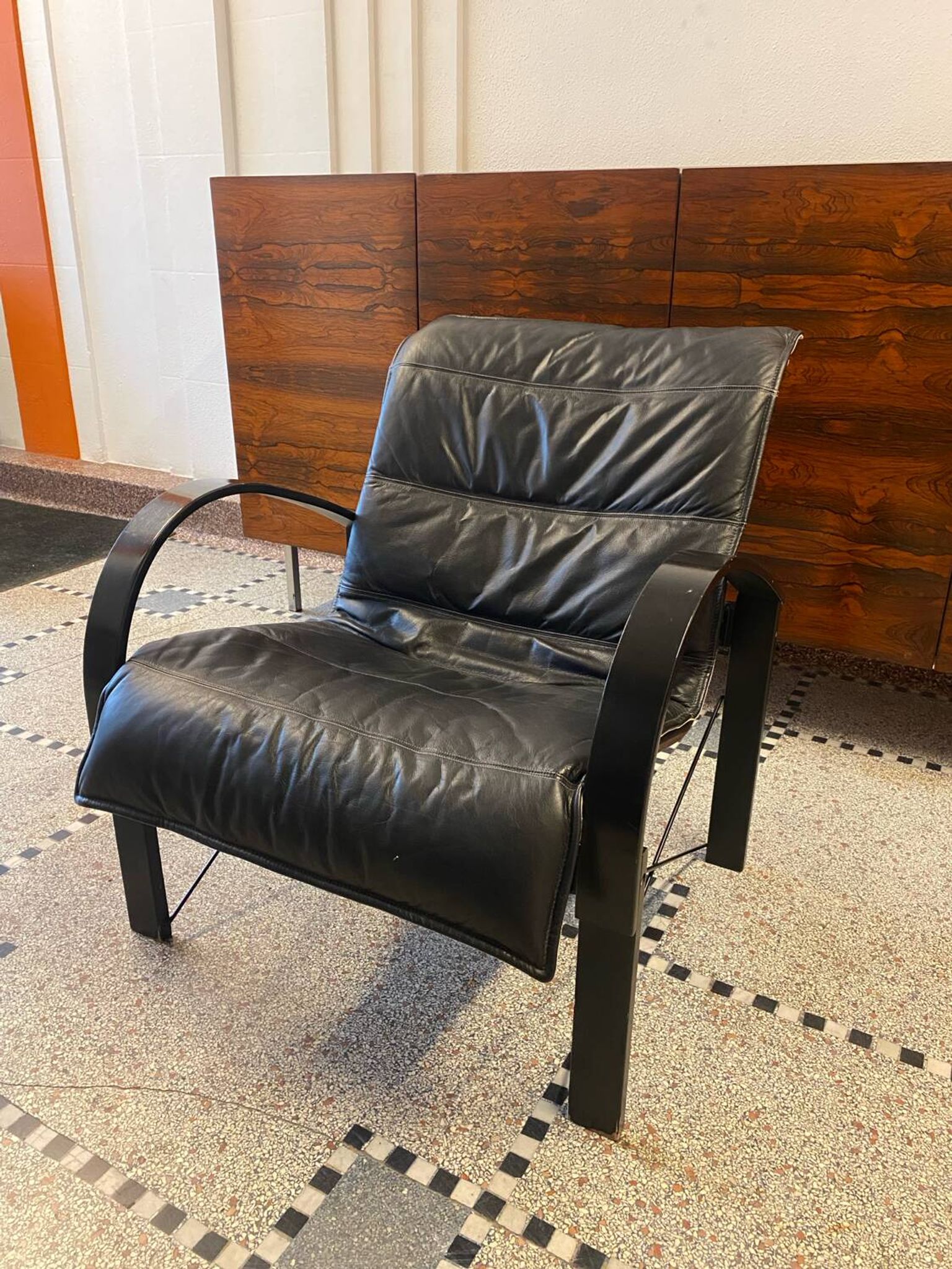 Pair of "Polhem" armchairs in leather by Tord Björklund for IKEA 1980.