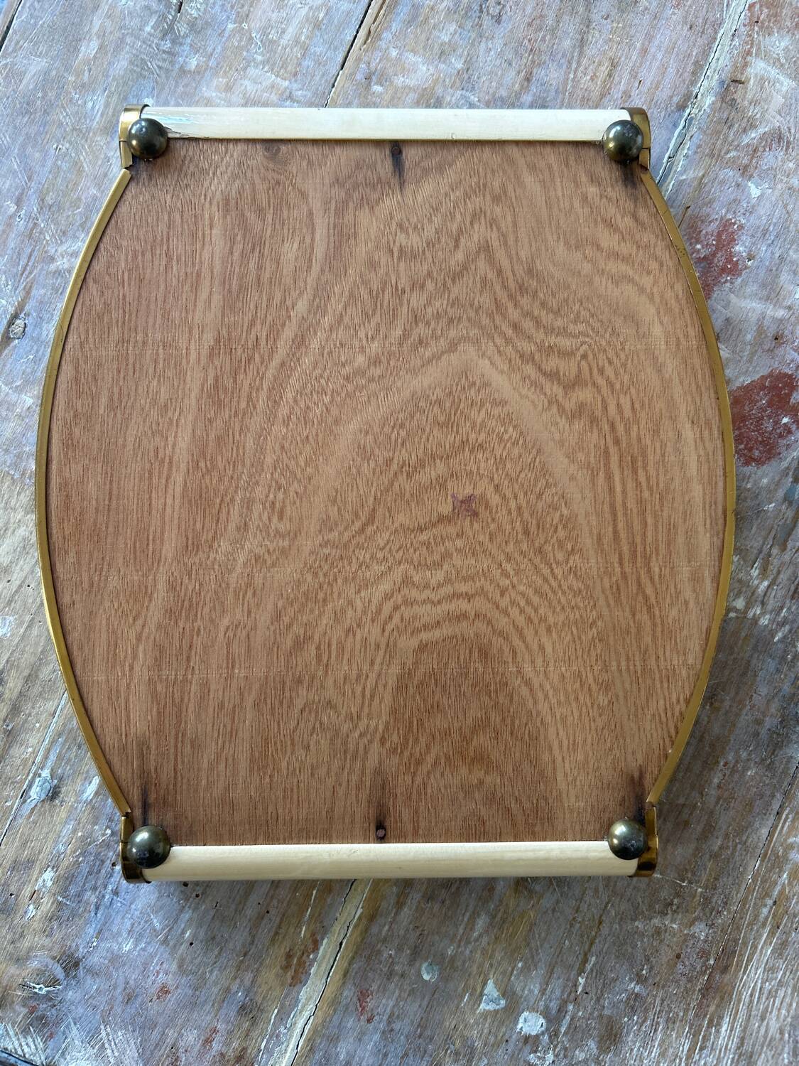 Plateau miroir art deco , bois doré