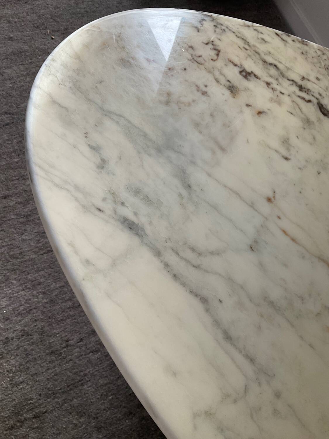 Vintage Carrara marble coffee table