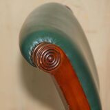 Modern captain's chair in leather, beech frame, adjustable.