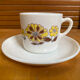 Series 8 cups & saucers sovirel white ceramic flower power fr
