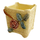 Small rose-patterned cache-pot in earthenware.