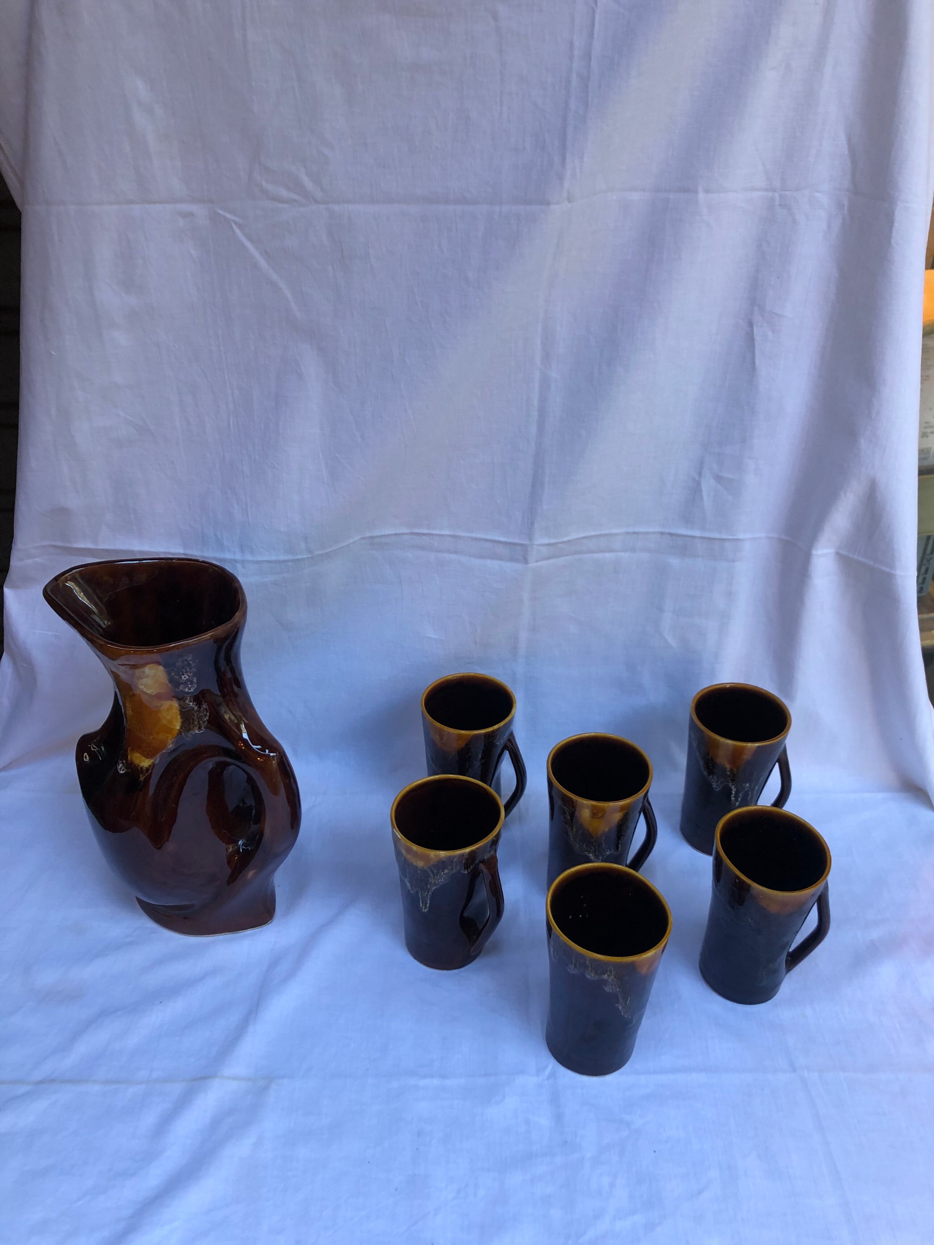 Vintage orangeade service in 1960s 1960s earthenware