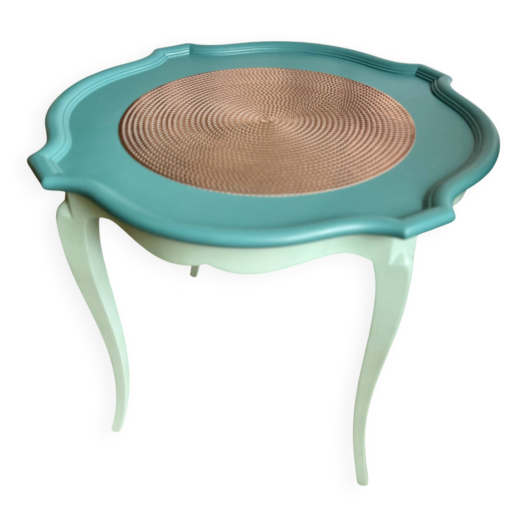 Vintage coffee table revamped – eucalyptus & cactus tones