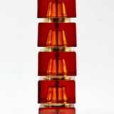 Mid-Century Scandinavian Art Glass & Brass Table Lamp by C.Fagerlund, 1960s