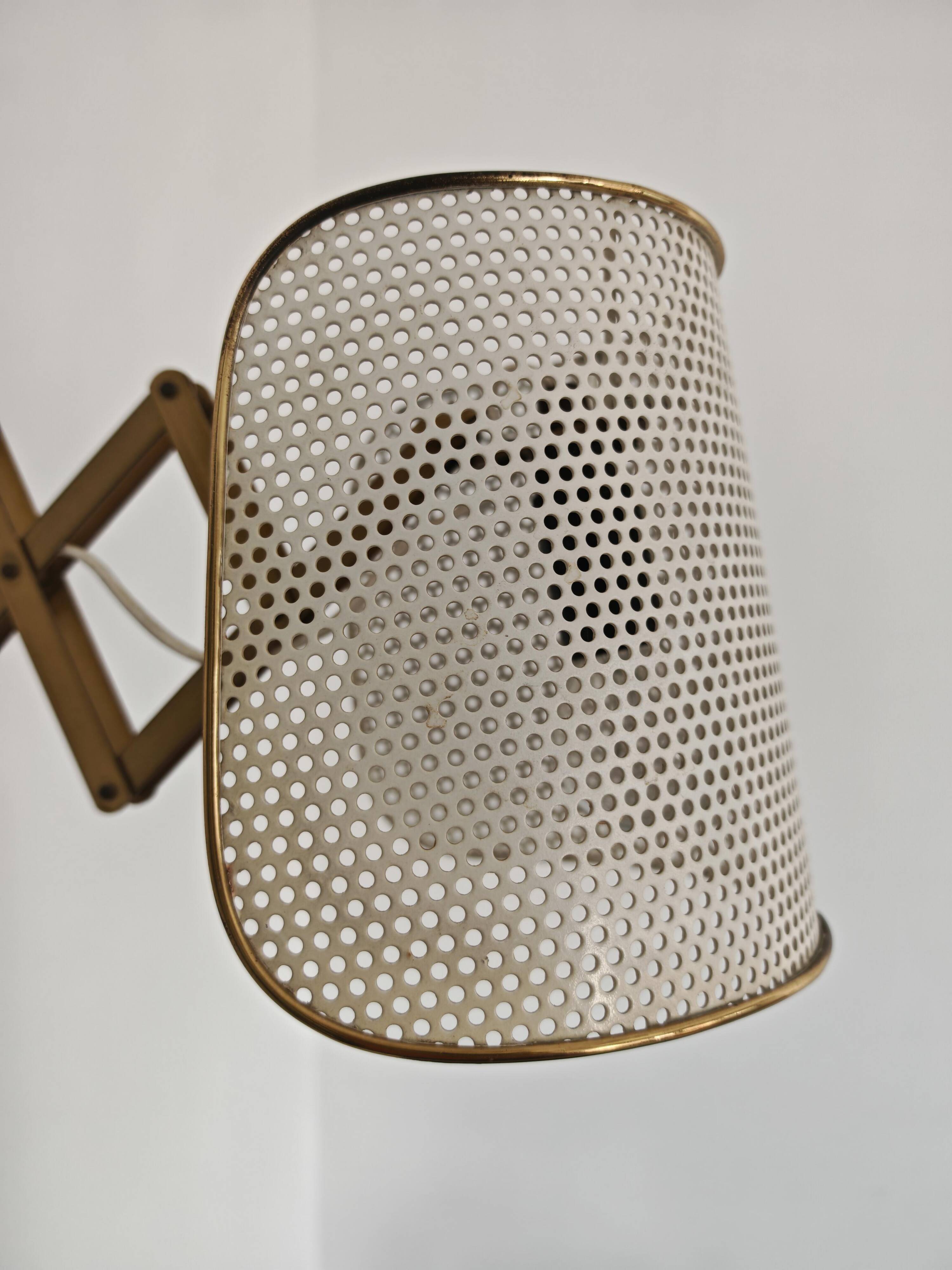 Pair of adjustable scissor wall lamps Mid Century Modern by Alfred Müller for AMBA