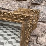 Gilded mirror in wood and stucco, 19th century, 60x88cm