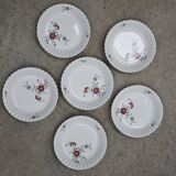 Set of 6 deep plates KG Lunéville Service Fleurs des Indes