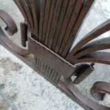 Art Nouveau wrought iron fireplace screen grate