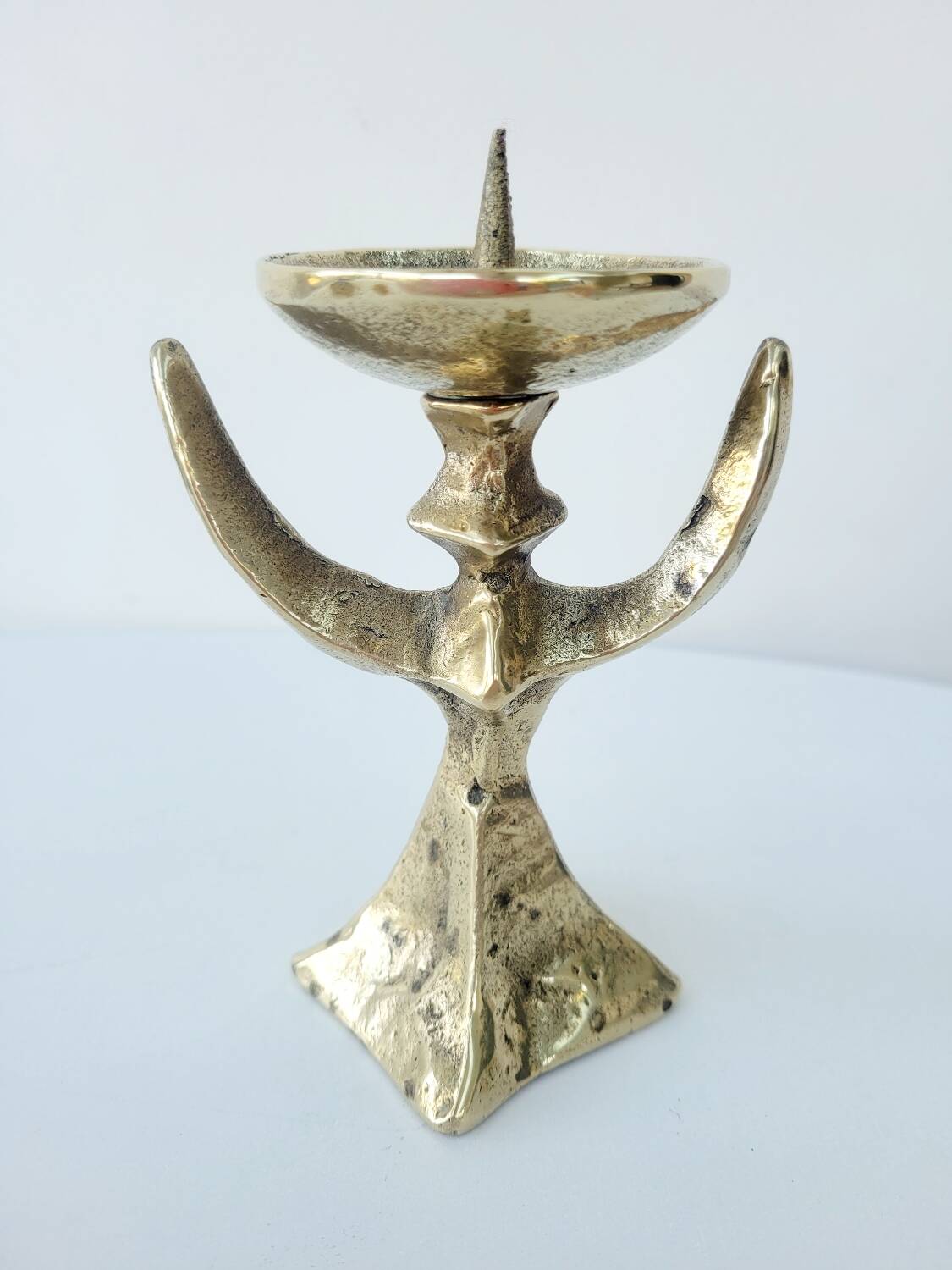 2 old candlesticks female model heavy brass