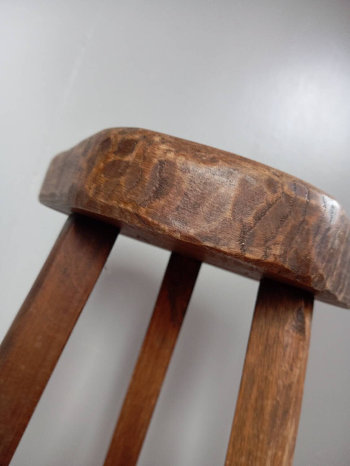 Vintage brutalist tripod high stool, 1950s