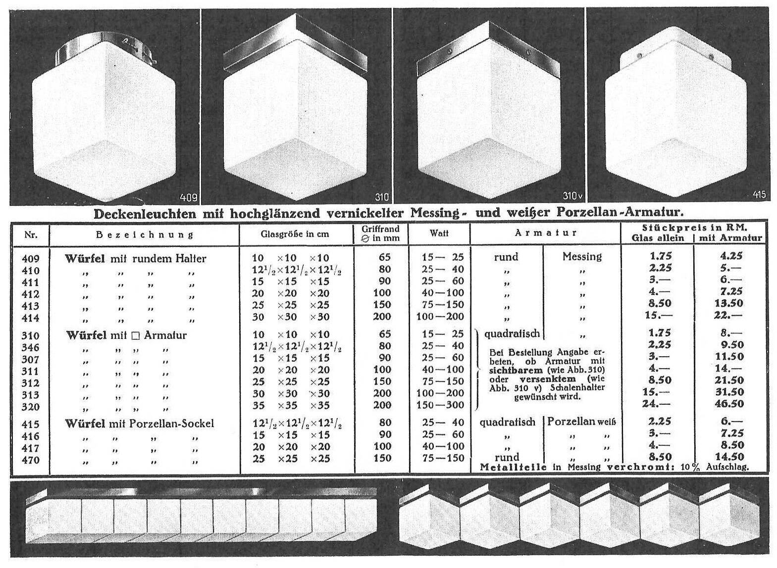1930s Bauhaus cubic light