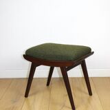 Green olive Art Deco stool seat - 1960s