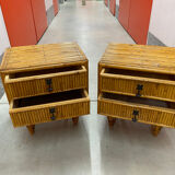 Pair of bamboo bedside tables