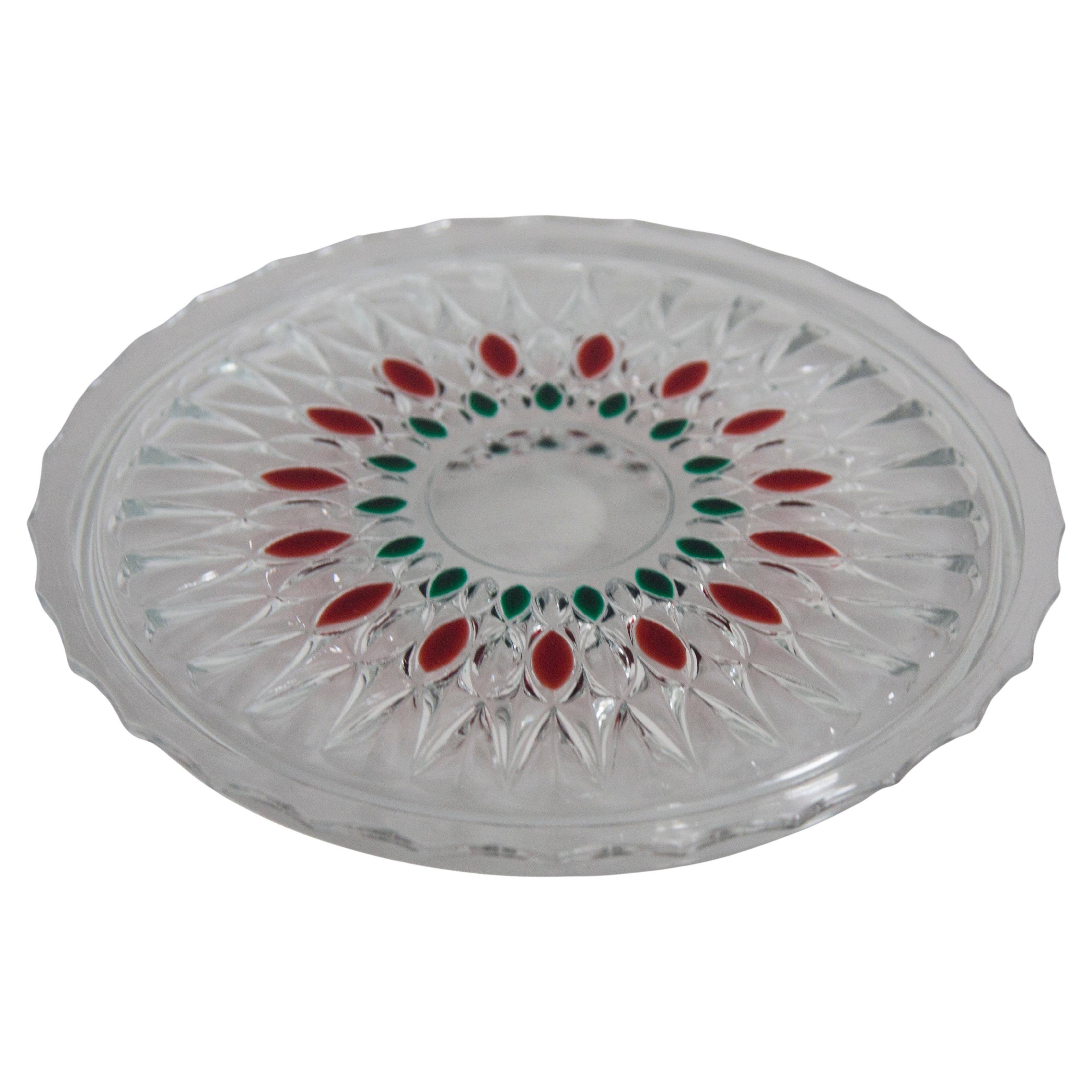 Assiette en cristal transparent vintage, Italie, 1960s