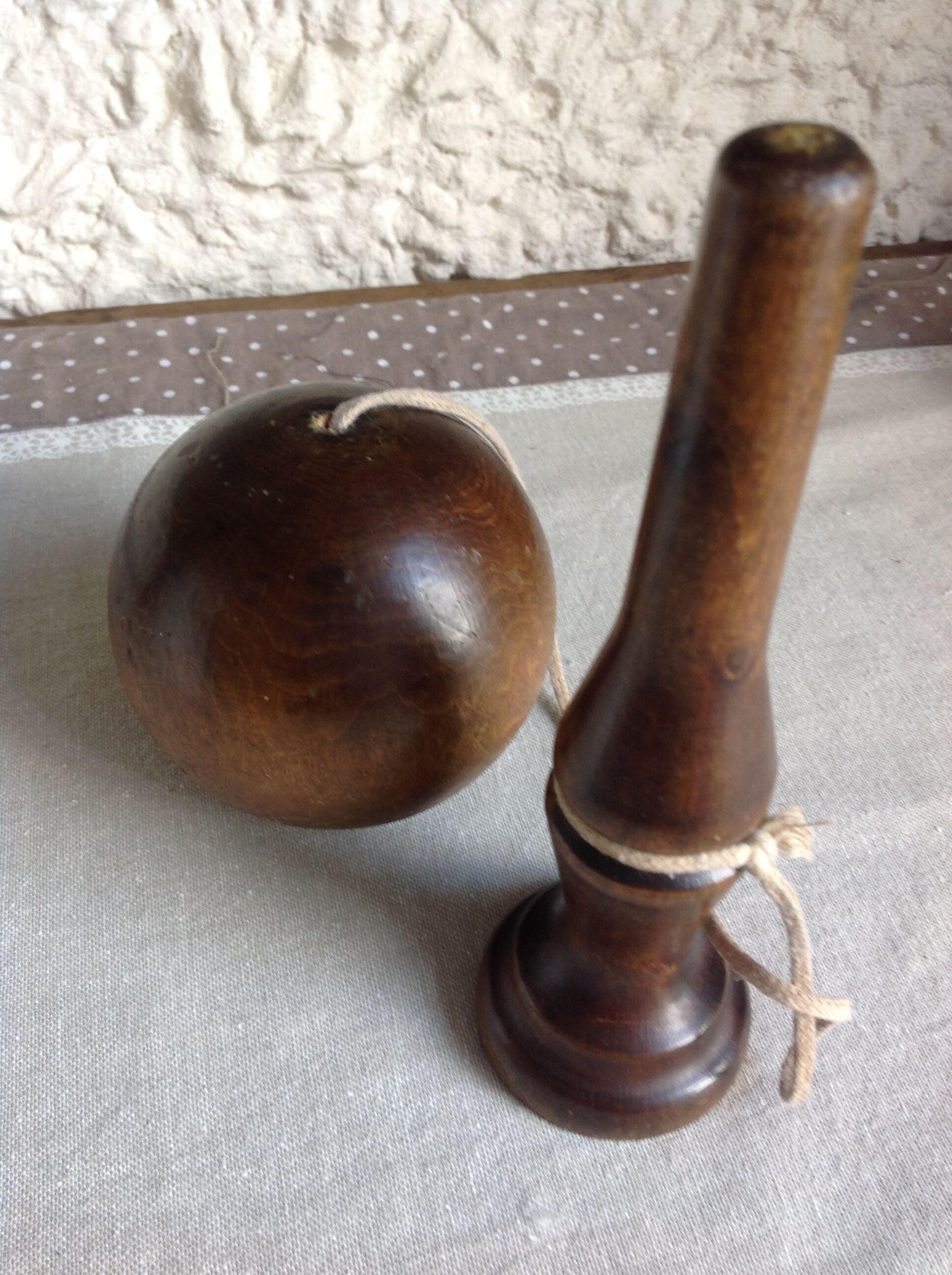 Old painted wood Bilboquet