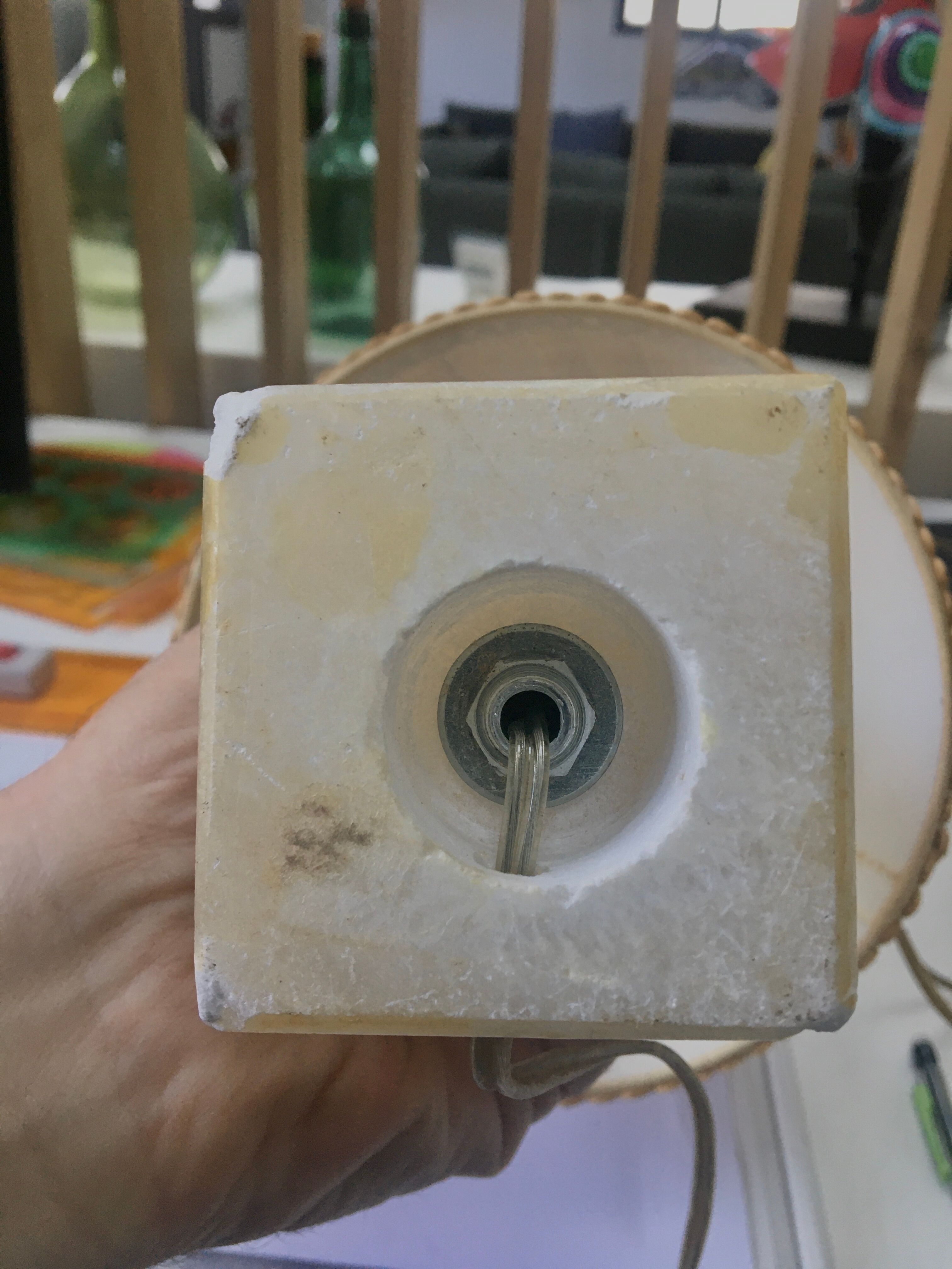 Pair of Vintage Alabaster Lamp with Lampshade