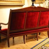 18th Century French Hand Carved Mahogany Upholstered Sofa in the style of George Jacob