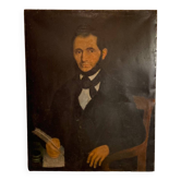 Old painting, portrait of Louis Vallez (1807-1857), 19th century