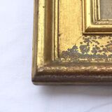 1950s frame in gilded wood aged effect and fabric
