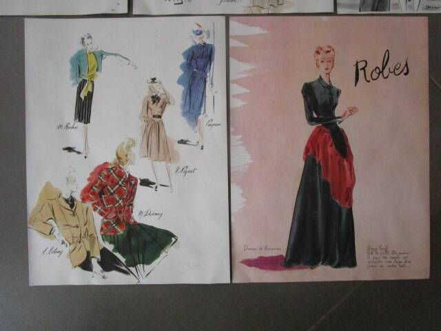 Lot de 5 publicités de mode, années 40