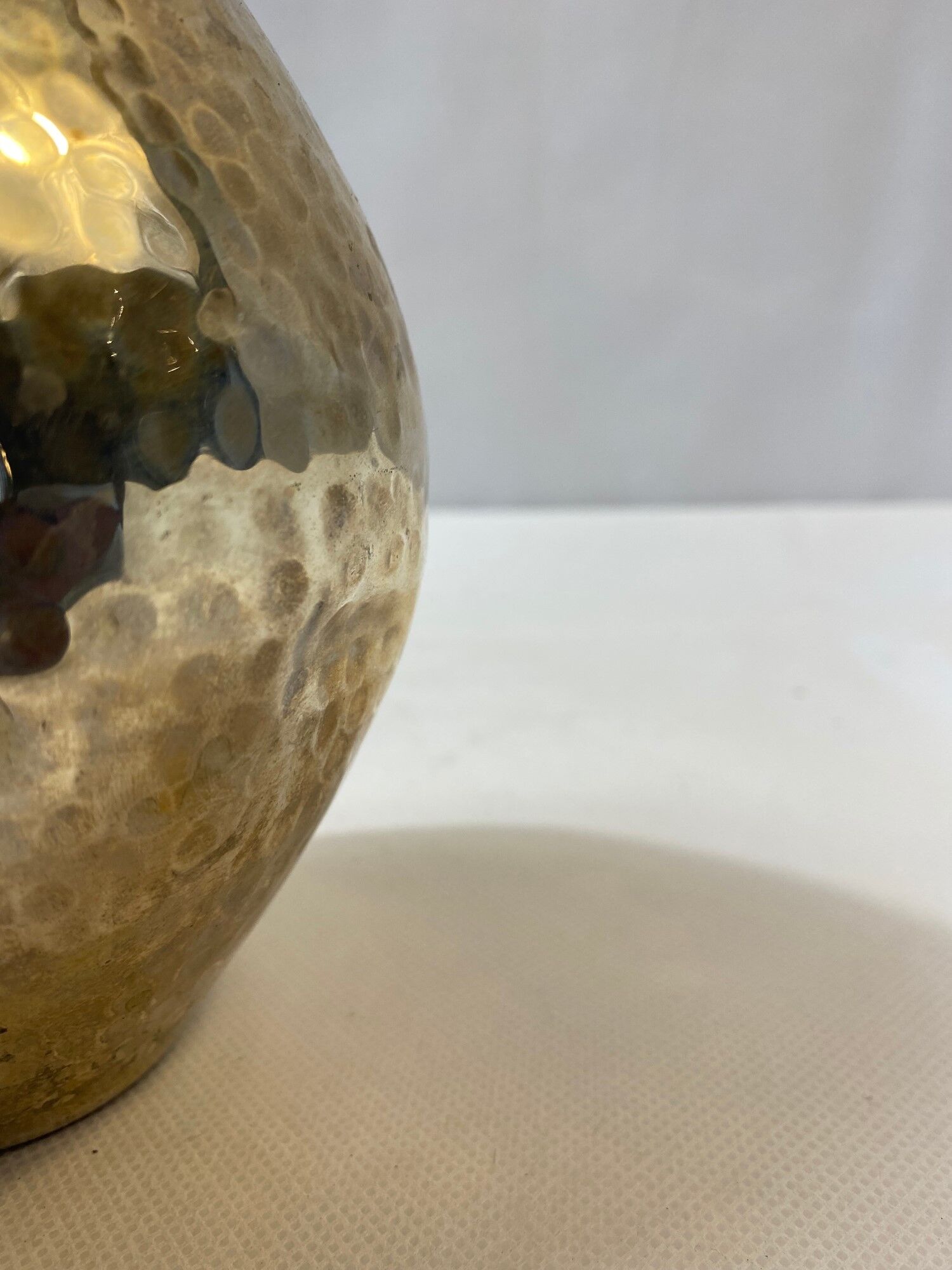 Hammered silver metal vase