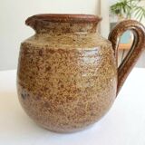 Pyrite stoneware pitcher signed Baudat