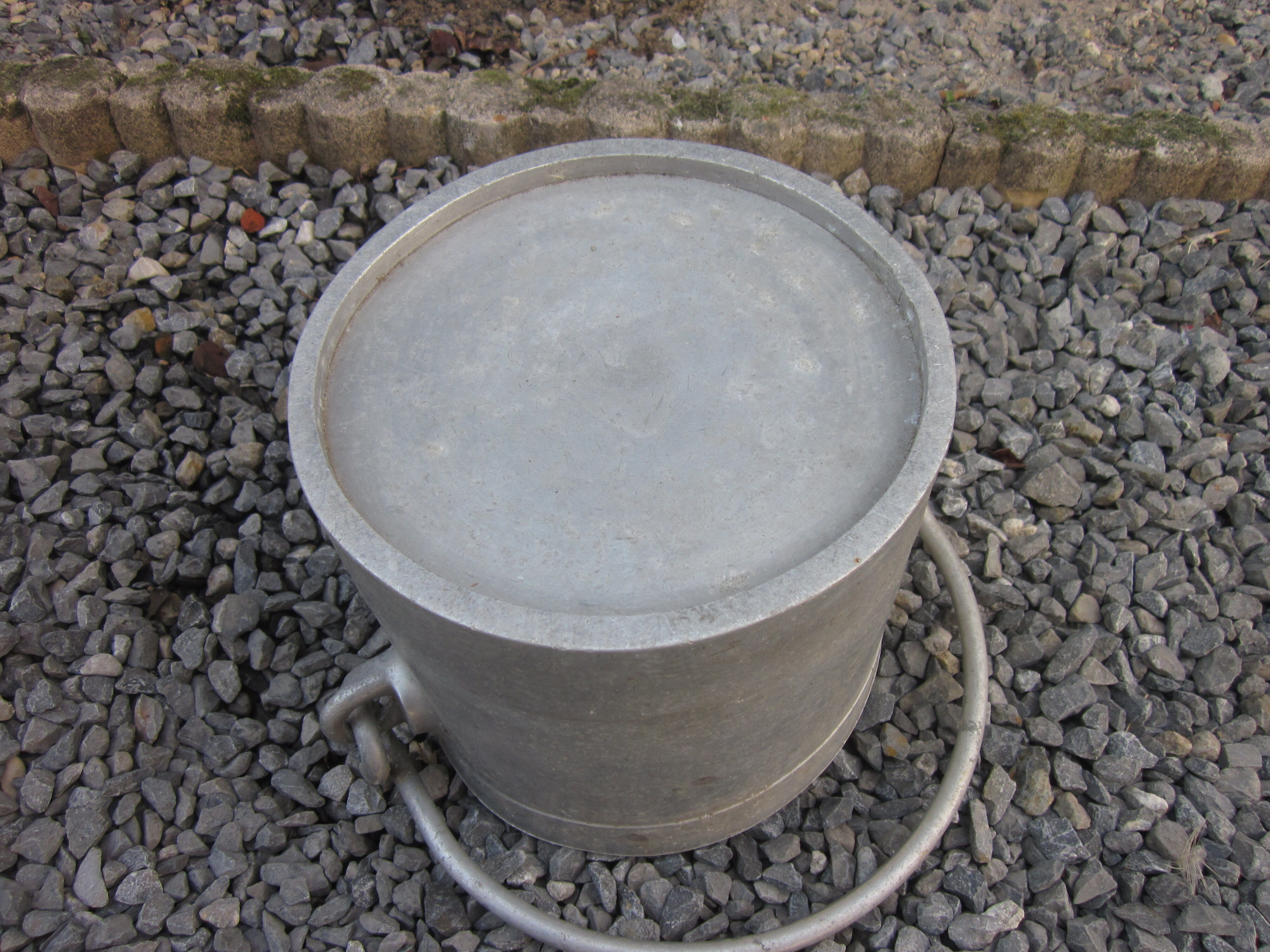 Antique aluminium bucket