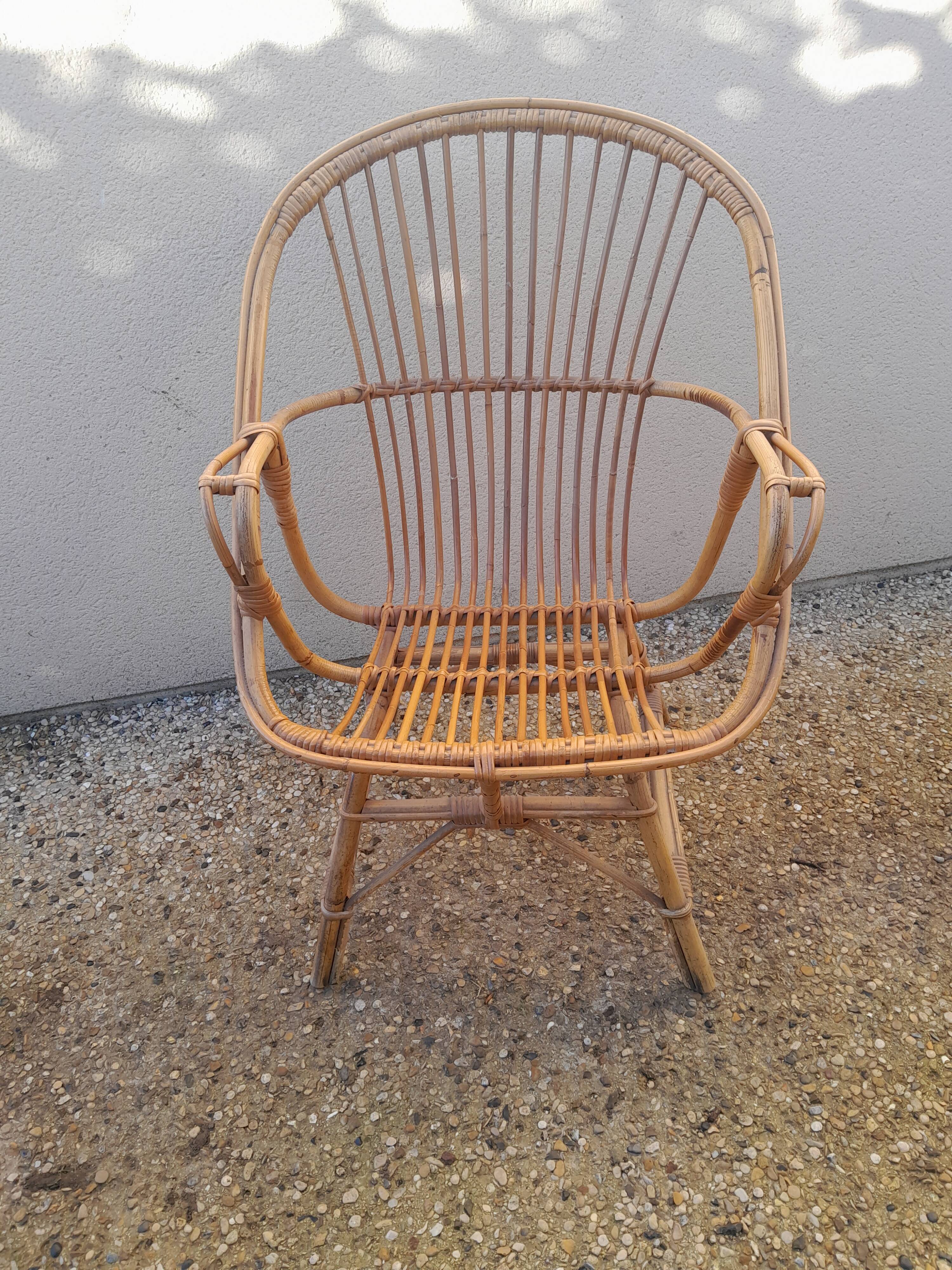 Vintage rattan armchair